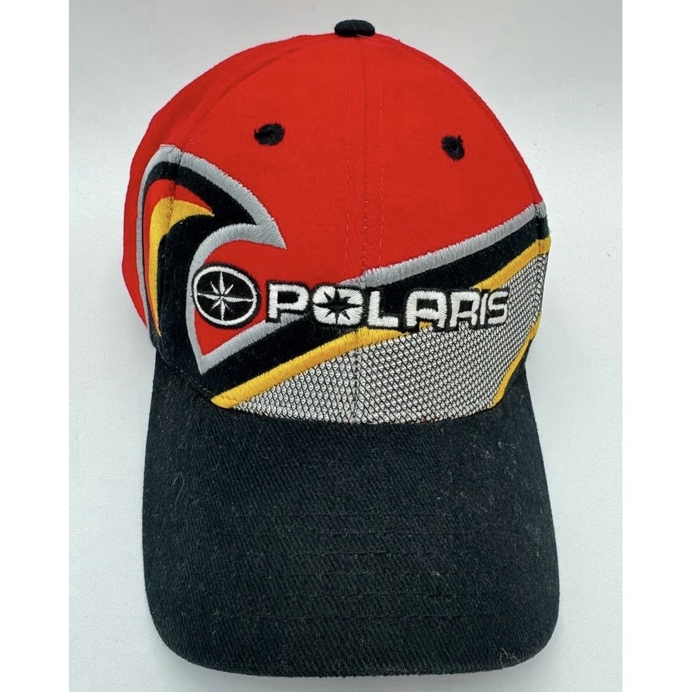 BE Pure Polaris Scrabler Racing Hat Cap Strap Back Red Black Adjustable